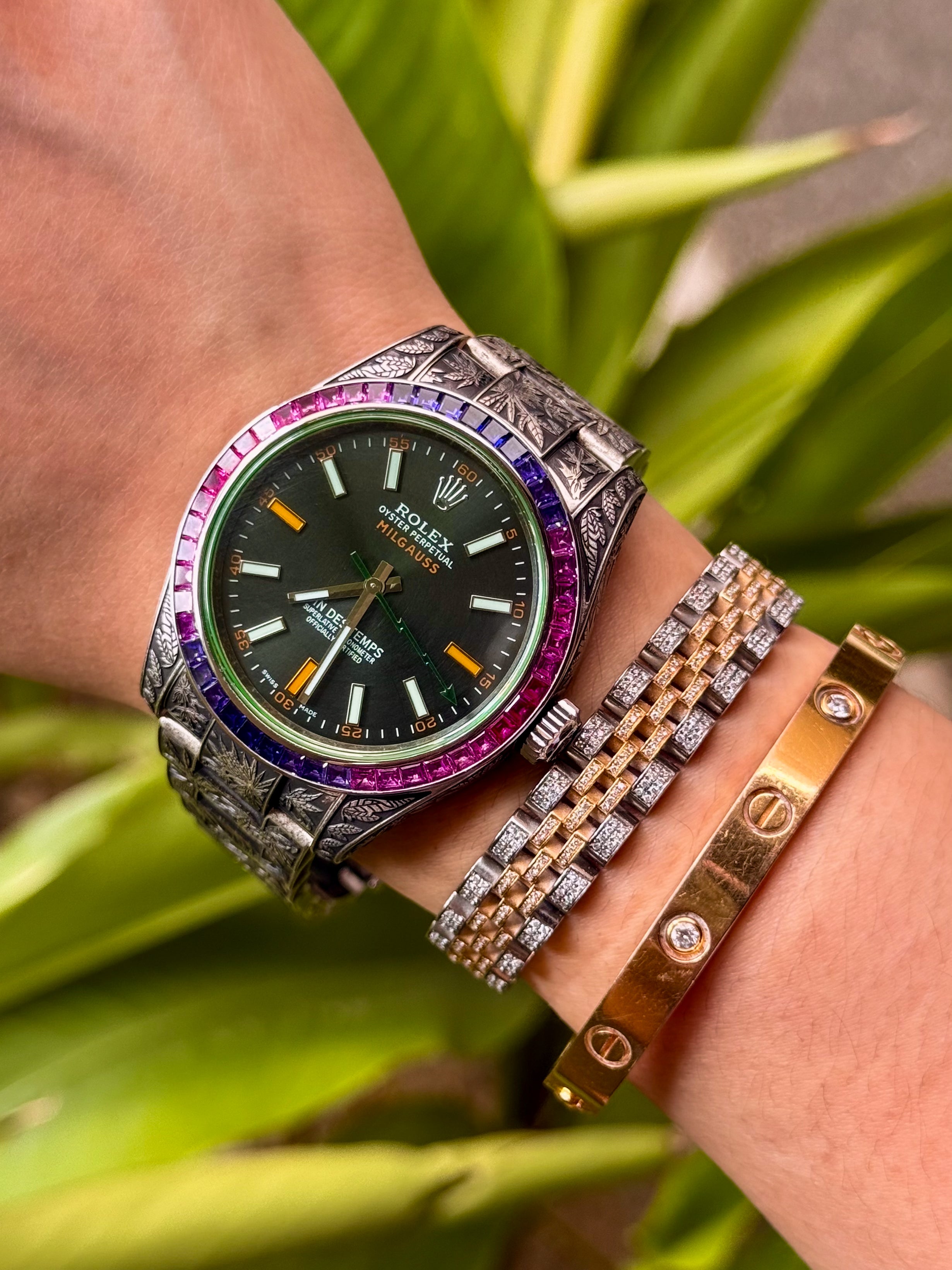 ROLEX MILGAUSS CANNABIS 40MM "MARIJUANA"