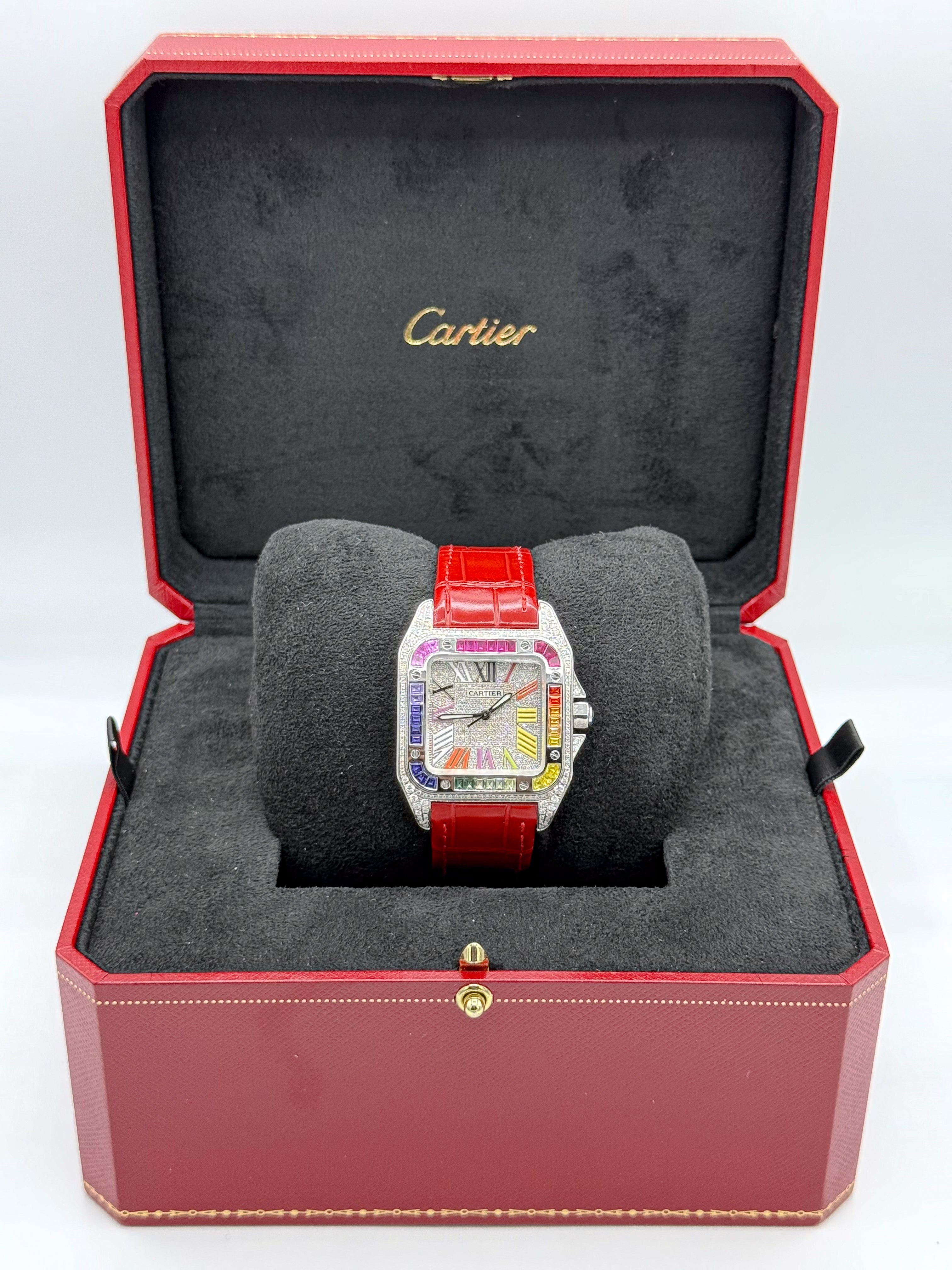 CARTIER SANTOS 100 MEDIUM 35.6MM x 44.2MM