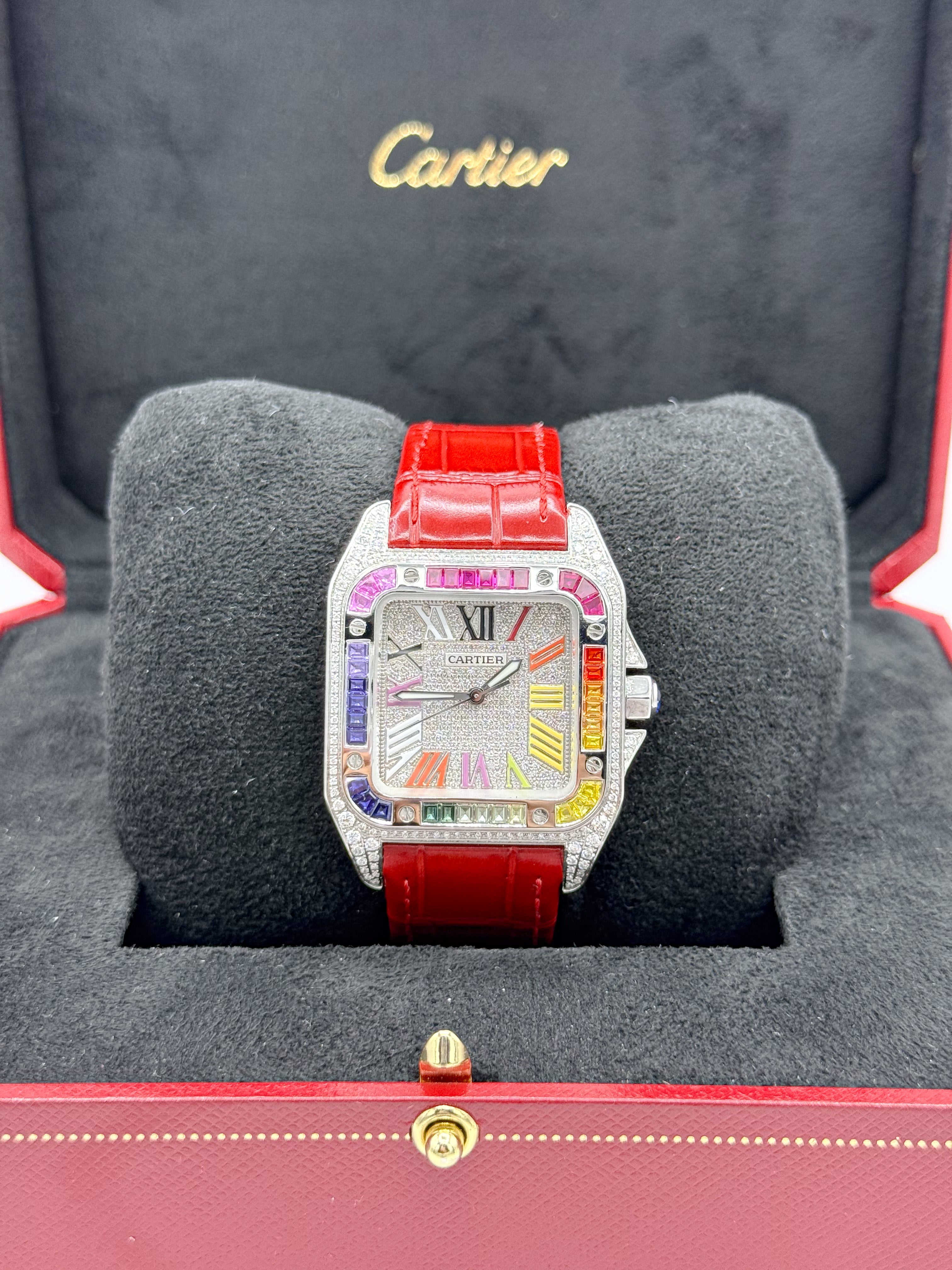 CARTIER SANTOS 100 MEDIUM 35.6MM x 44.2MM