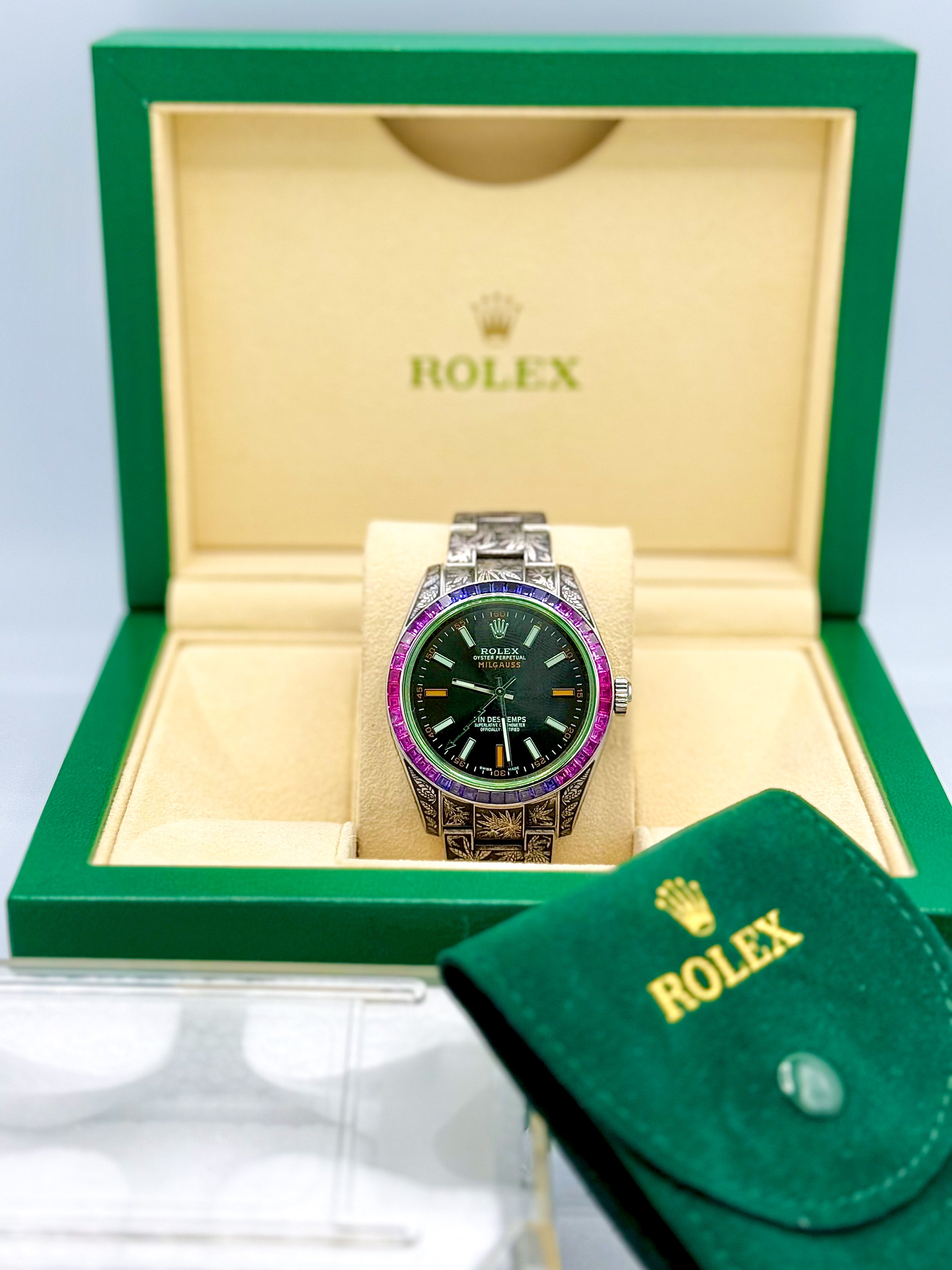 ROLEX MILGAUSS CANNABIS 40MM "MARIJUANA"
